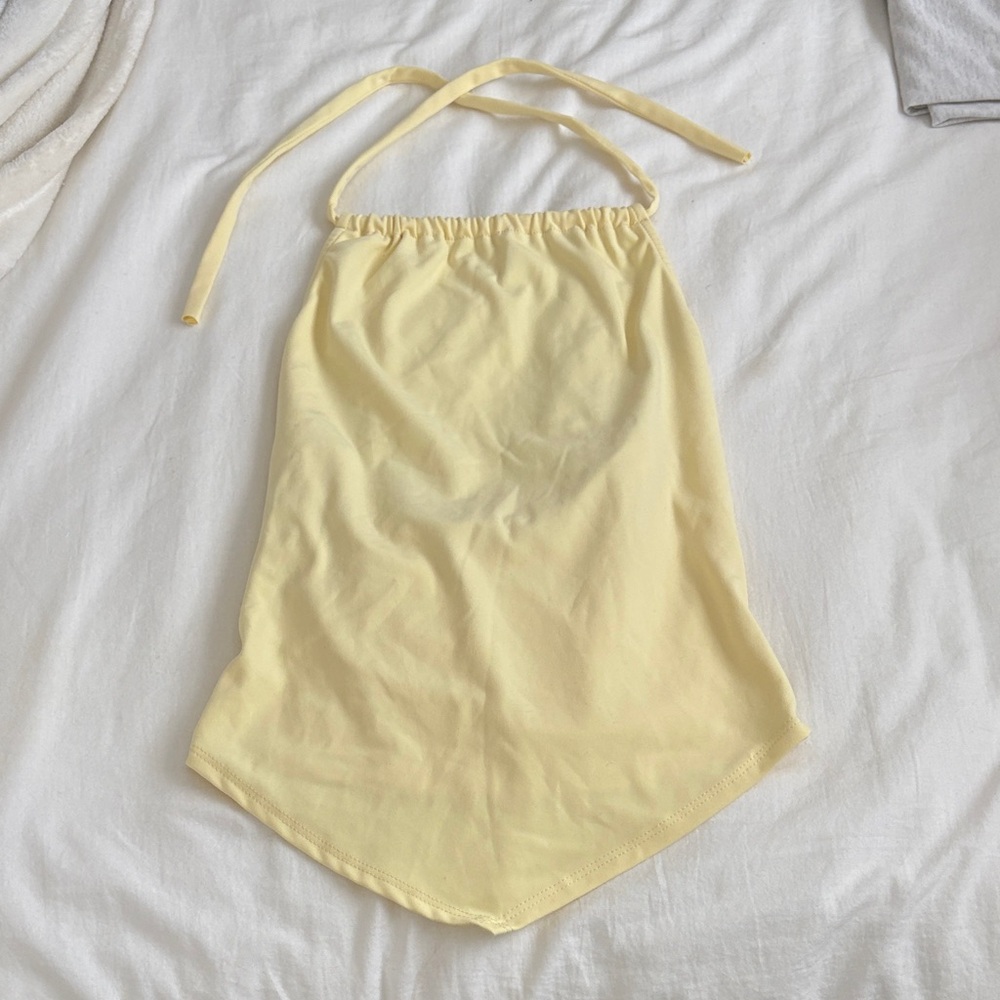 Yellow Halter Top Open Back